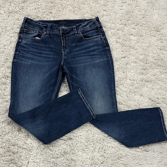 Women’s Silver Dark Indigo Straight Leg Jeans - Picture 3 of 9